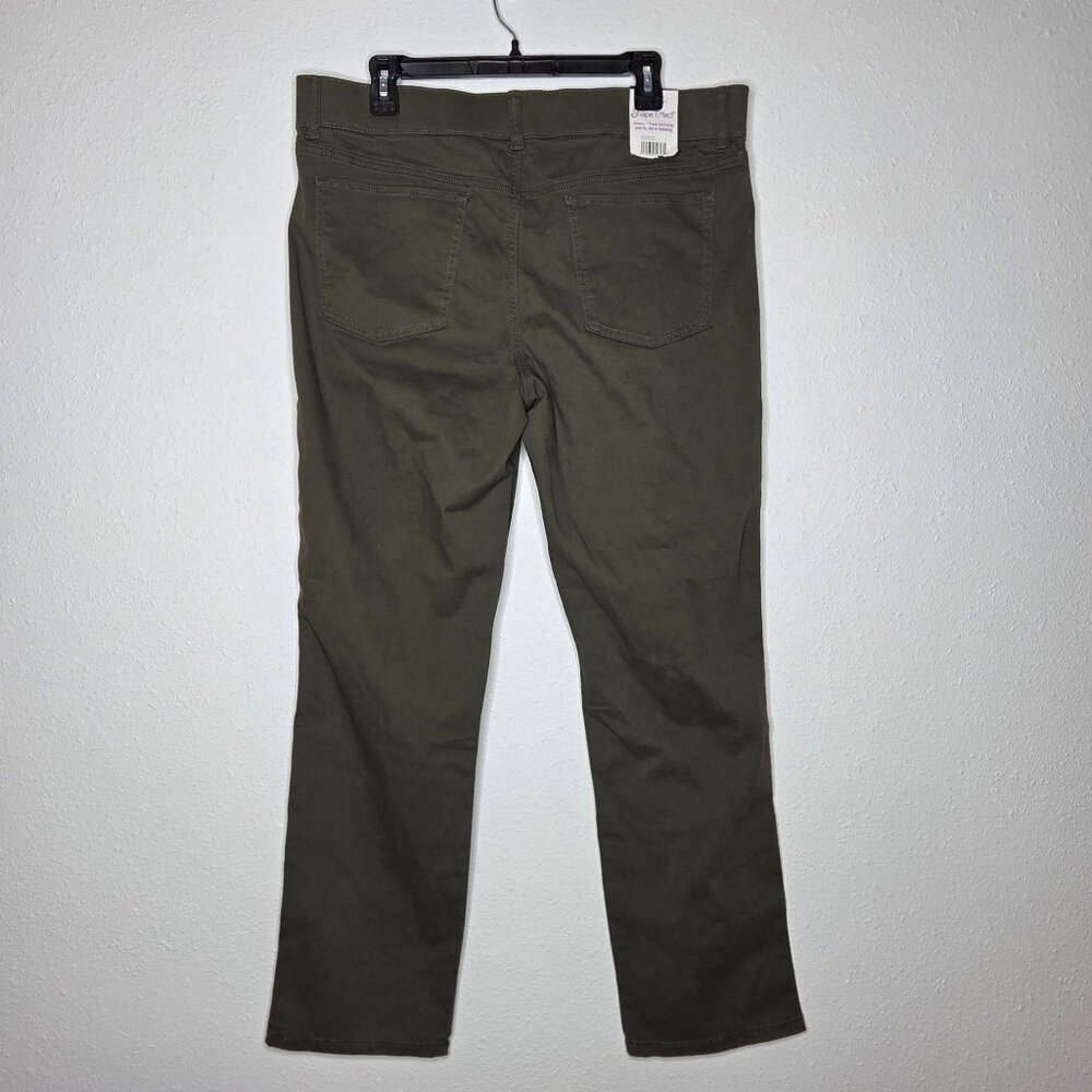 NWT Gloria Vanderbilt Women's Shape Effect Pull-On Straight-Leg Jeans - Olive - Picture 2 of 8